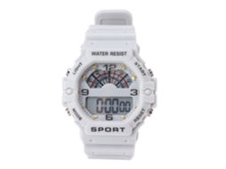 Relógio Digital Masculino Esportivo Cronógrafo Pulseira De Borracha Resistente À Água Wr50m Cinza Clássico