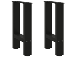 Vidaxl Pés Para Mesa De Centro Pretos 2 Peças 38x(42-43) Cm Aço