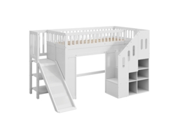 Cama de metal DELCOND de 9x2cm, com escrivaninha e estantes, preta