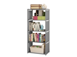 Estante de Livros com 5 Prateleiras e 4 Cubos, para Quarto, Sala ou Escritório