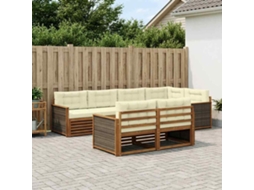 Vidaxl Conjunto De Sofás Para Exterior 7 Unid. Natural E Creme