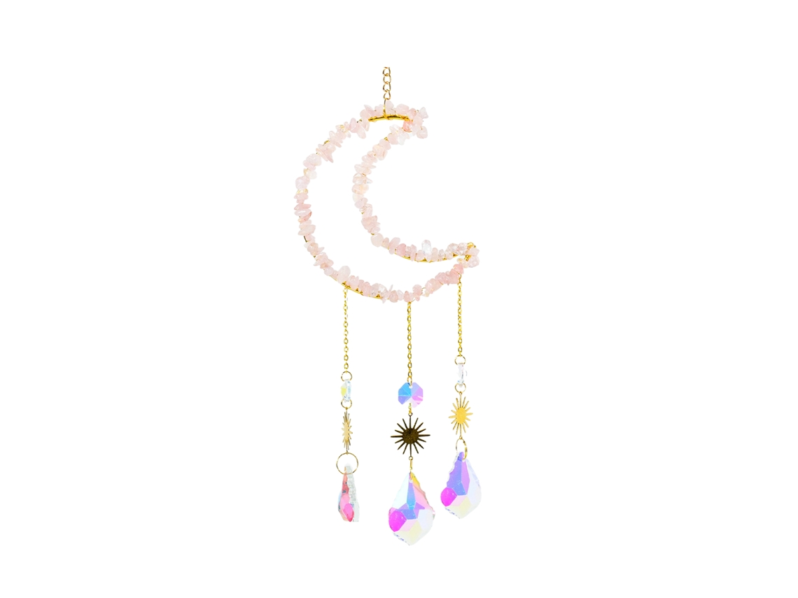 Laxiscreed Sinos De Chakra Quartz Rosa Natural Para Decoração De Interiores E Automóveis