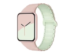 Bracelete para Redmi Watch 6 / 5 / Xiaomi Band 9 Pro / 8 Pro Silicone Magnético Rosa Oxford e Verde Menta Claro XIAOMOYU