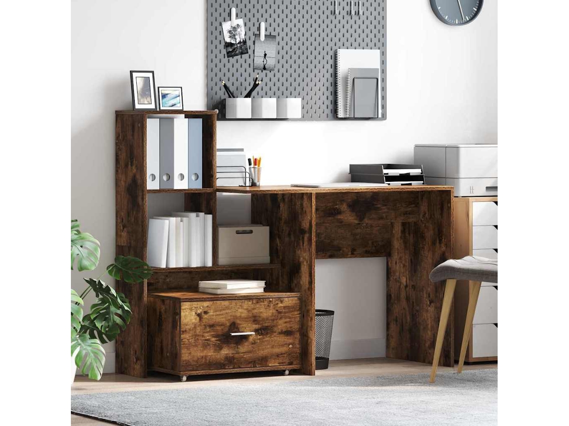 Vidaxl Gabinete De Gavetas 55 X 45 X 31 Cm Carvalho Defumado