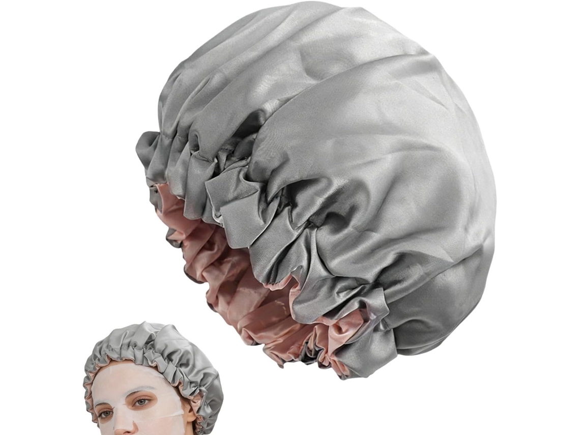 Touca De Banho Grande | Elástica Impermeável Com 2-protetores Cabelo E Protetor Ideal Para Mulheres, Senhoras, Amigas E