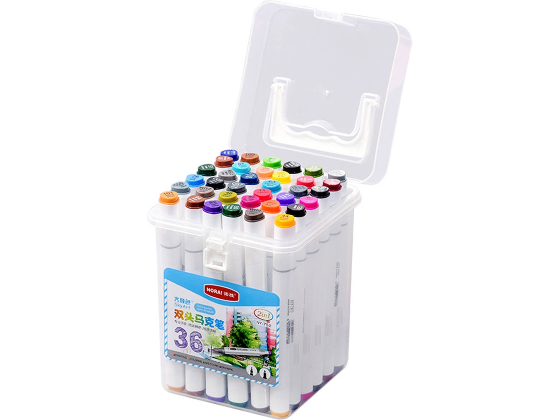 Conjunto de 36 Canetas Feltro ANSELF Art Marker Caixa (Multicor - PP)