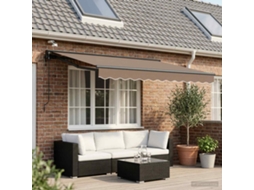 Vidaxl Toldo Retrátil Elétrico Cinzento-acastanhado 3,5 X 2,5 M