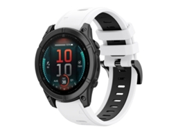 Bracelete para Garmin Fenix e Silicone Esportivo Duas Cores Branco + Parte Traseira XIAOMOYU (22mm)