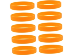 Conjunto de 48 pulseiras de silicone laranja ajustáveis para adultos, personalizadas, confortáveis e ideais para eventos.