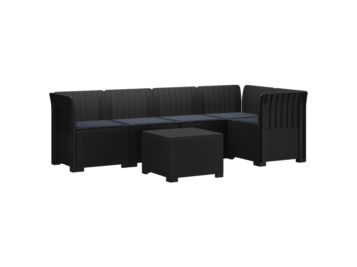 Maison Exclusive - Sofá De Jardim De 5 Pessoas Com Almofadas Visual De Rattan Pp