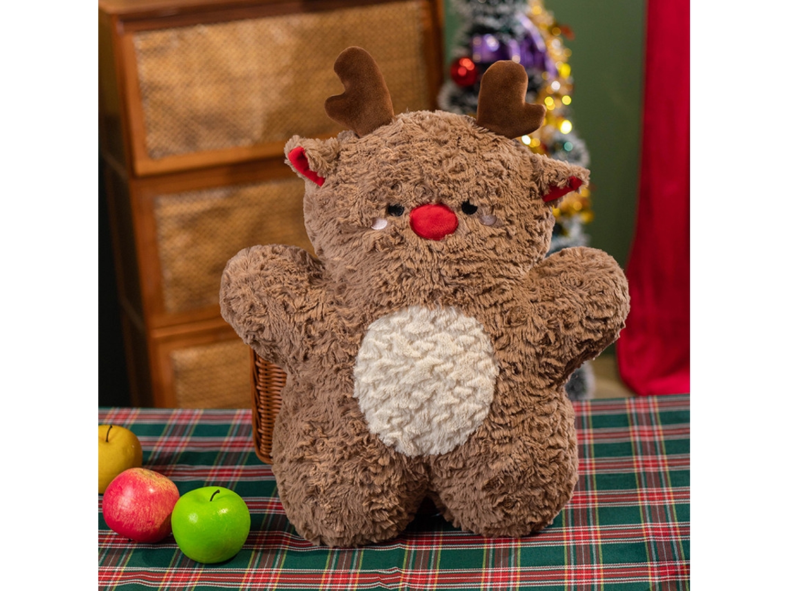 (rena De Natal Rosa 45cm) Brinquedo De Pelúcia, Almofada Para Sofá