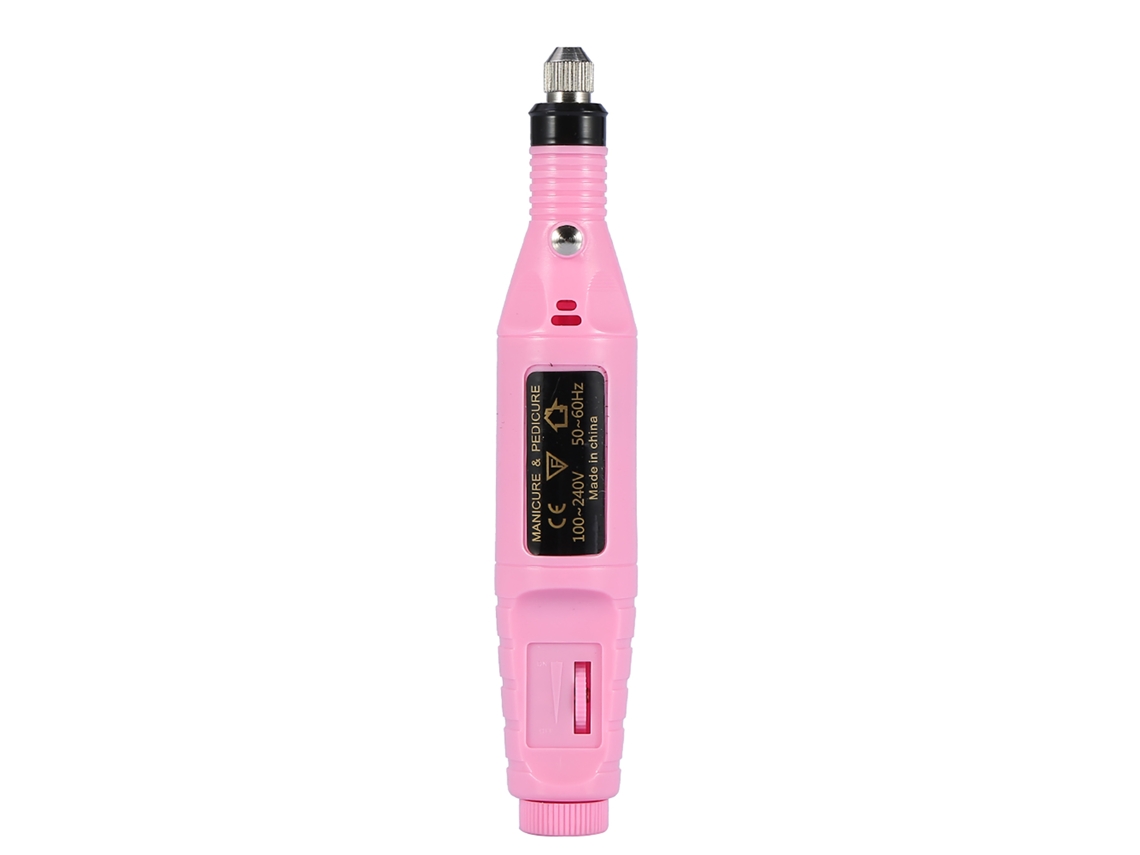 Máquina De Manicure Elétrica Com 12 Tipos De Brocas De Lixa E Polimento Para Unhas Rosa