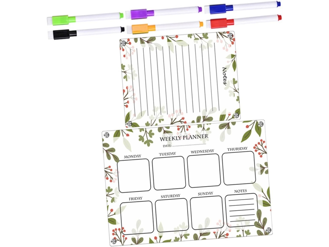 Tableau Magnétique Acrylique Effaçable À Sec Para Refrigerador Espace Pour Notes, Planificador Hebdomadaire