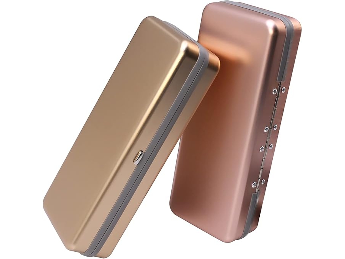 Estojo de Alumínio para Óculos, Rosa + Dourado AQUAFORGE