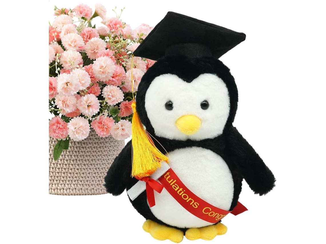 Pinguim De Pelúcia Formatura - Macio, Aconchegante, Portátil E