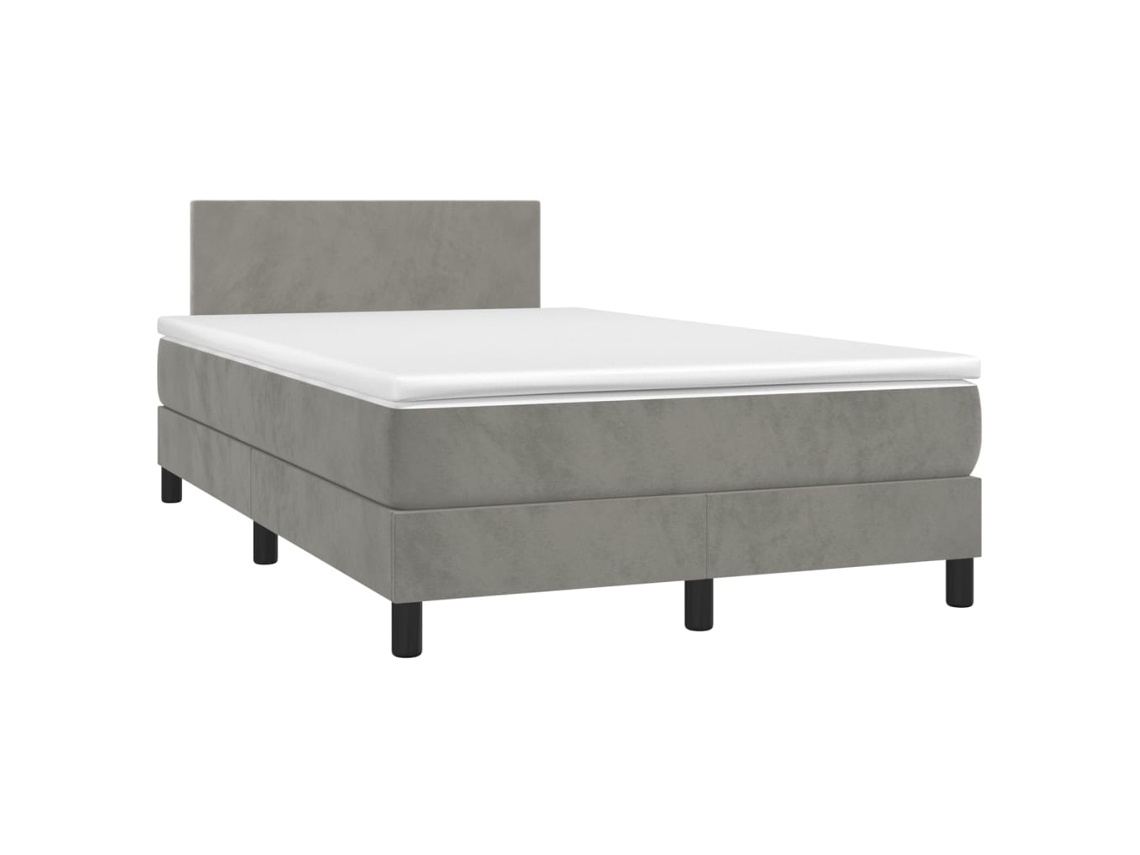 Cama Boxspring com Colchão 120x190 cm Veludo Cinzento Claro MAISON EXCLUSIVE