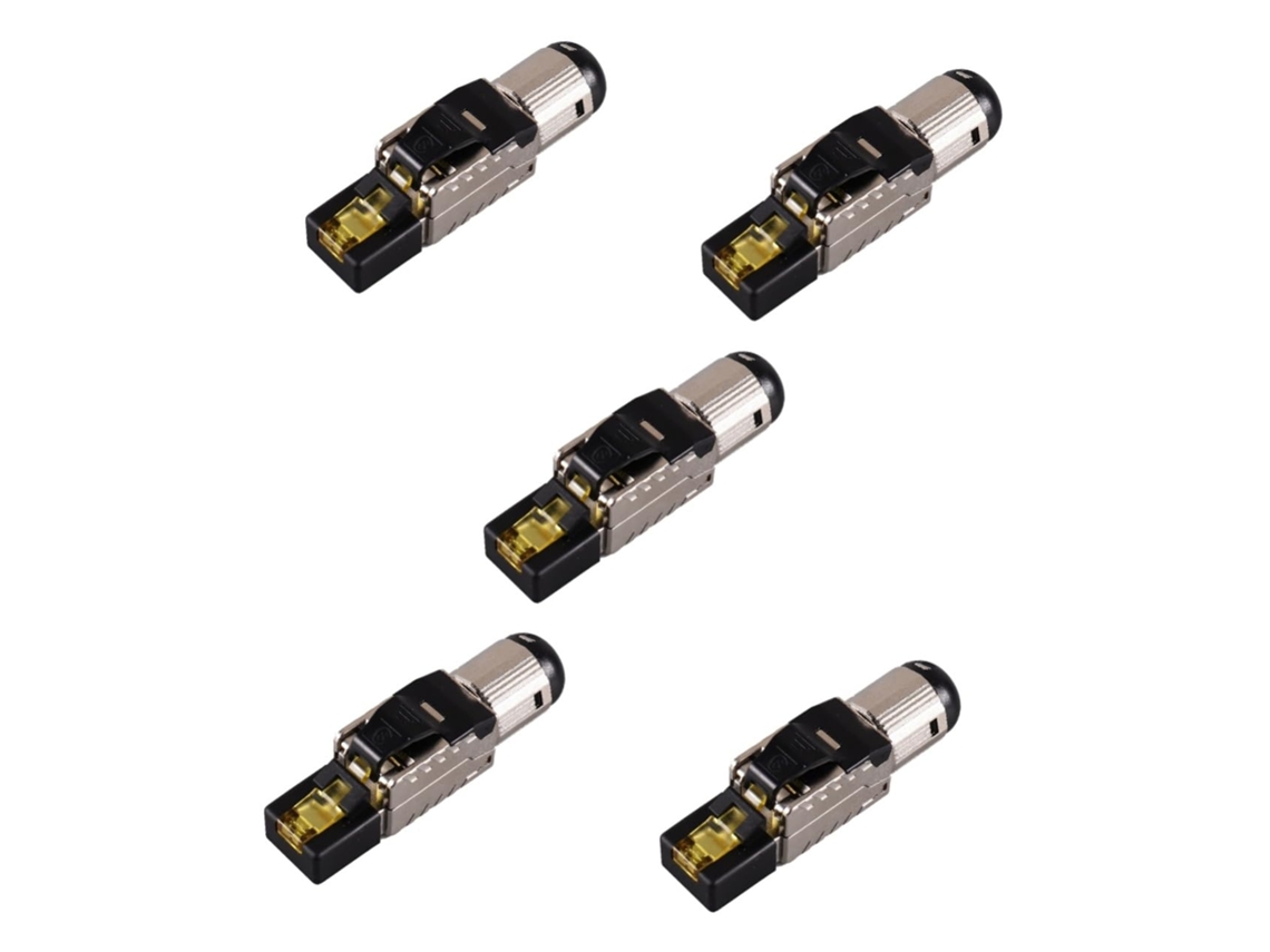 Conector Ethernet De 5 Peças Com Crimpagem Sem Ferramentas, Modular E Blindado.