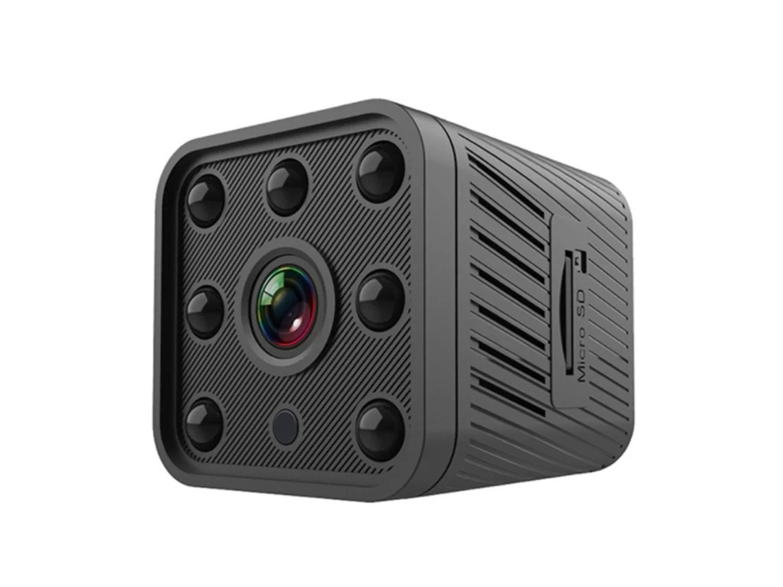 Minicâmera de segurança Bestvite 1080p com microfone e alto-falante integrados (preta)