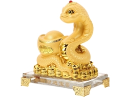 Estatueta Cobra Dourada Resina Decoração 2025 Ornamento Elegante Simboliza Prosperidade Ideal Eventos GOKOCO