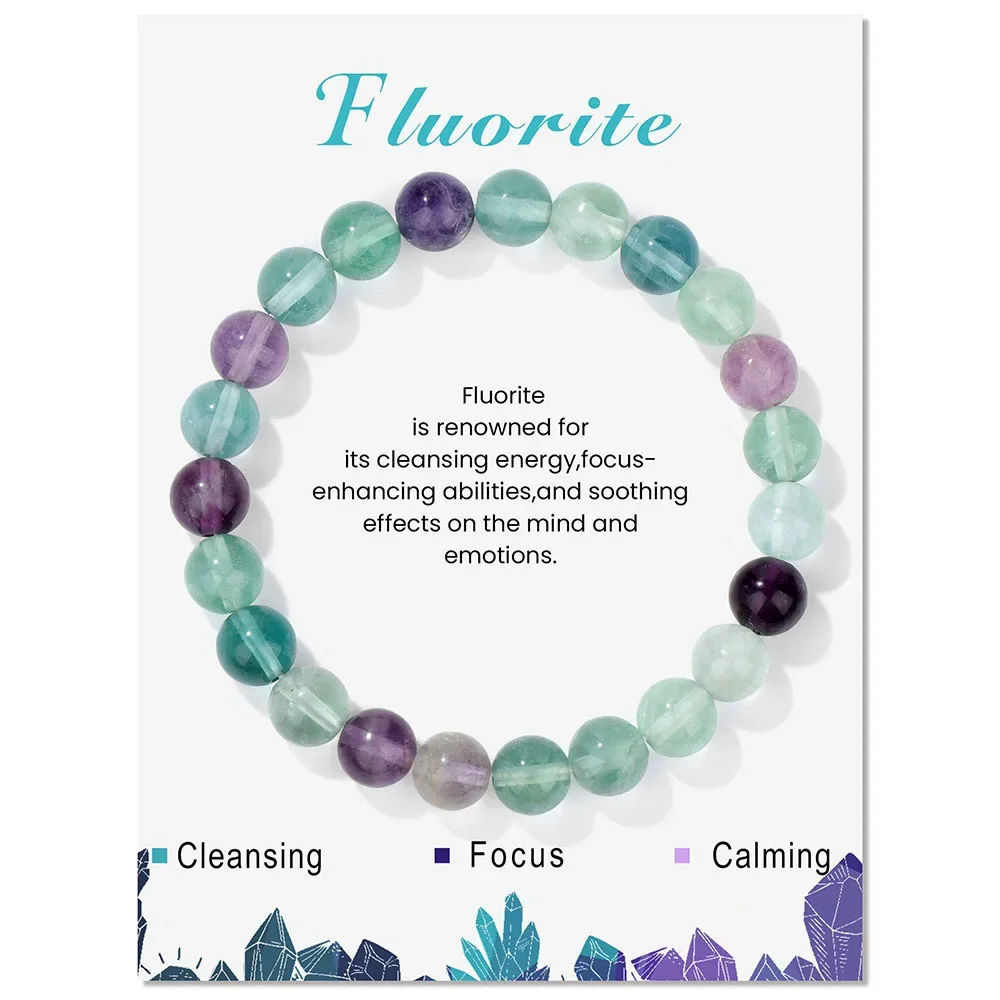 Pulseira de Hematita Magnética Natural , Joia para Meditação Dos Chakras MDUG (fluorita 21cm)