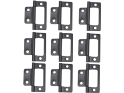 Conjunto De 12 Dobradiças Ferro Preto Espessadas Para Portas