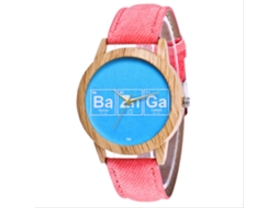 Reloj De Pulsera De Cuarzo Unisex Con Correa De Jean Letras Simples Moda Rosa Zhoulianfa