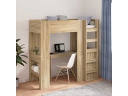 Vidaxl Estrutura de Cama Loft com Mesa Carvalho Sonoma 75 X 190 Cm