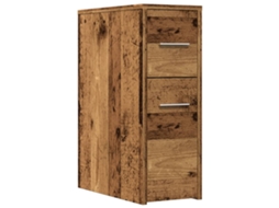 Aparador de WC Estreito com Rodas Derivados Madeira Madeira Velha MAISON EXCLUSIVE