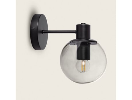 LEDKIA Candeeiro de Parede Exterior Metal e Vidro Driyah Preto