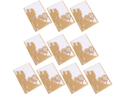 Conjunto De 10 Envelopes Para Convites De Casamento, Em Papel Dourado.