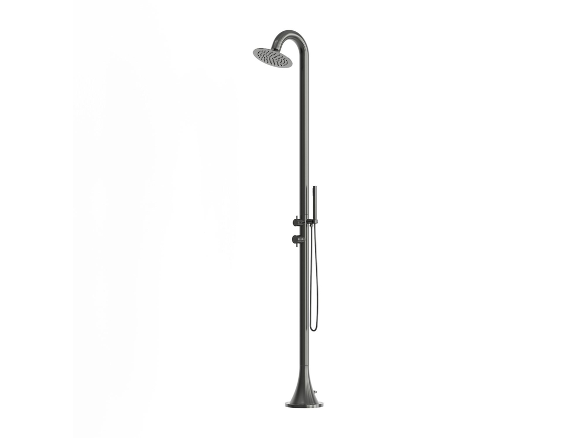 Coluna De Chuveiro Externa Em Aço Inox 316l Cor Canna Fucile Com Entradas Para Água Quente E Fria, Modelo Luna D Sined