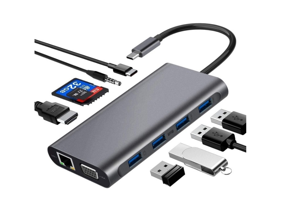 Lurelia Hub Usb-c 11 Em 1 Com Usb 3.0 Para Portátil