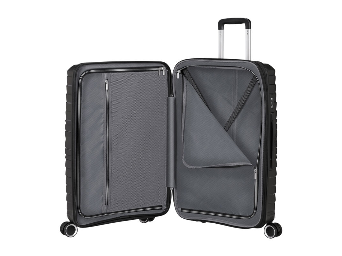 Bolsa de viagem média American Tourister Flytwist, preta, 67 cm, 4 rodas
