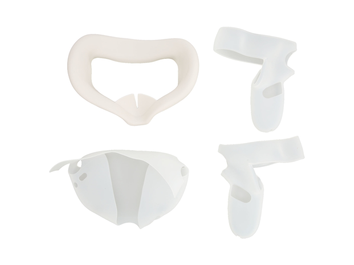 Capa De Silicone 4 Em 1 Para Oculus Quest 2: Face, Lente, Almofada E Grip Do Controle Vr