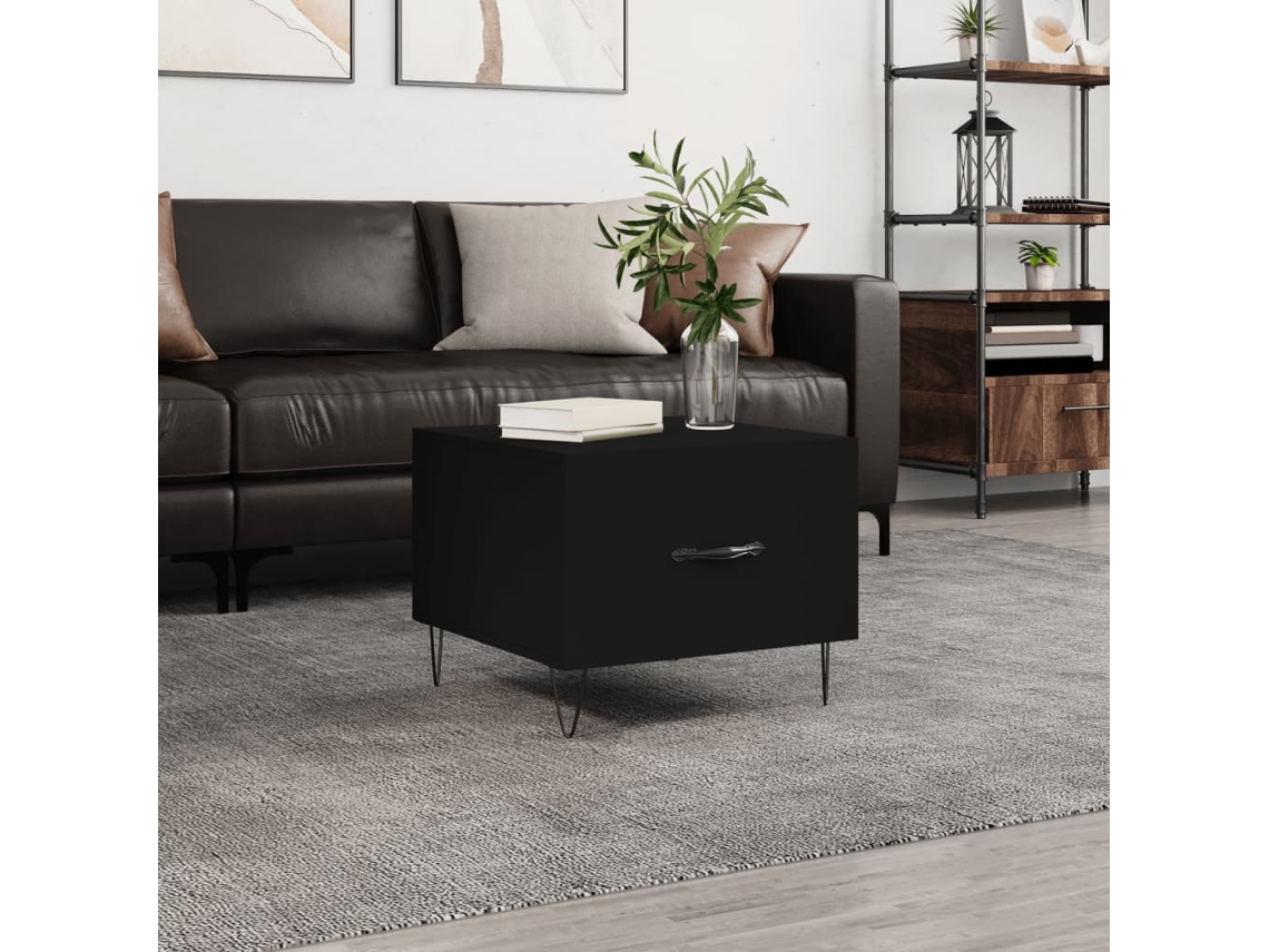Vidaxl Mesa De Centro 50x50x40 Cm Derivados De Madeira Preto