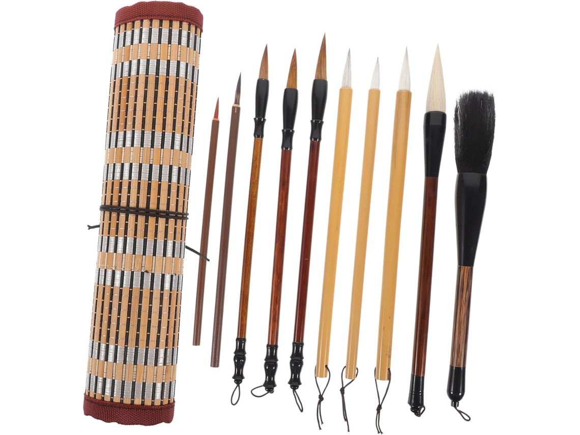 Kit de Pincel para Caligrafia Chinesa Topbathy com Tinta, Canetas Pintura e Desenho Artísticos