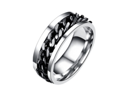 2026 anel de Aço Inoxidável Flor 925 Casamento Joias Elegantes 8mm Preto Tamanho 9