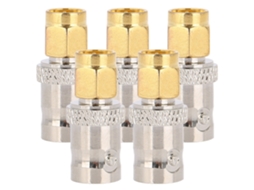Mali 5pcs Adaptador de Rf Sma Macho para Bnc Fêmea Conexão de Rádio Cobre Completo