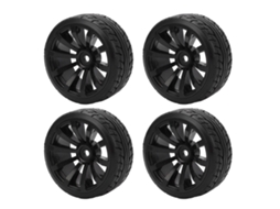 Mali 4pcs Pneus de Drift Duros para Carro Rc 1/10 Tamiya Tt02 Conjunto de Rodas e Pneus de Borracha Preto