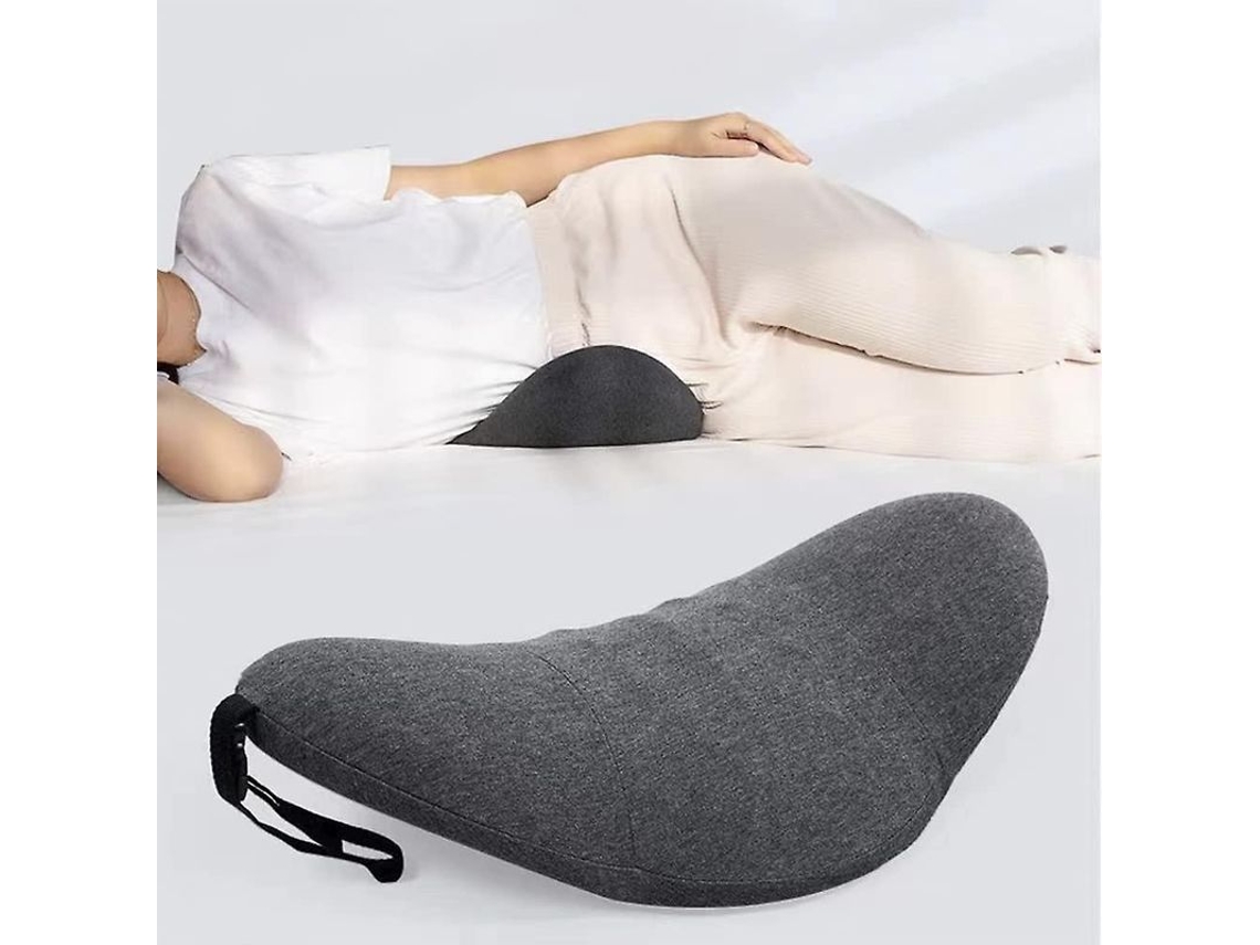 Almofada de apoio lombar para cama com espuma viscoelástica, alívio da dor nas costas e postura ergonômica.