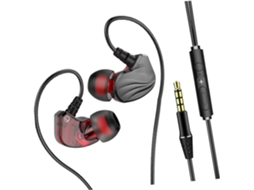 Fones De Ouvido Com Som E Graves Fio Para Ajuste Seguro Na Cor: Cinza