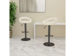 Vidaxl Bancos De Bar 2 Pcs Veludo Creme