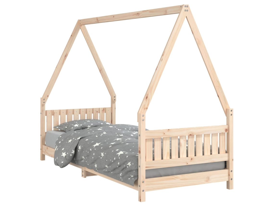 Kids Bed Frame, Kids Bed Frames Vidaxl Marrom Madeira De Pinho (80 X 200 Cm)