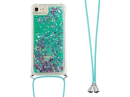 Capa com Cordão Bling para iPhone 6 S HONGWE. Lantejolas Verde