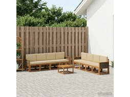 Vidaxl Conjunto De Sofás Para Exterior 9 Unid. Natural E Bege