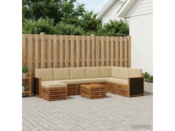 Vidaxl Conjunto De Sofás Para Exterior 7 Unid. Natural