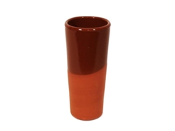 Vaso tubo 330 ml rojo liso loza pack 12 unid