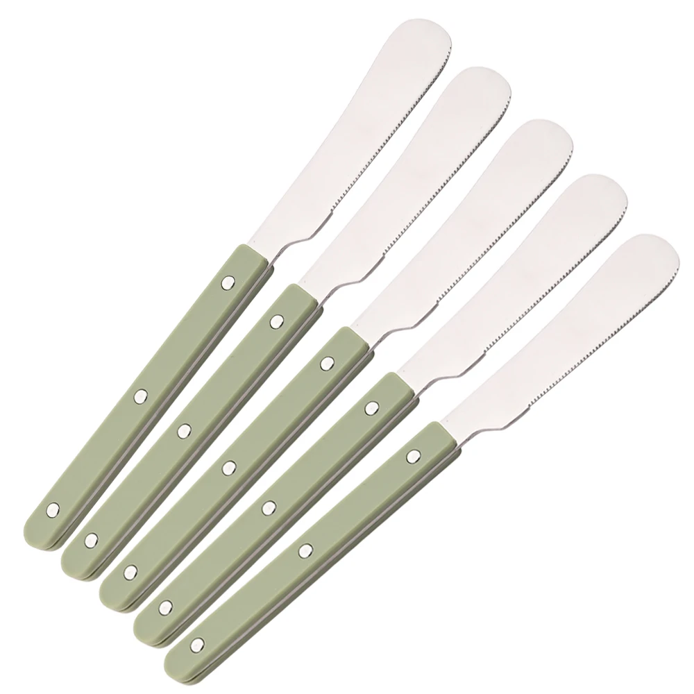 Cortador de Manteiga em Aço Inoxidável, Espalhador de Queijo e Geleia, Utensílio Multifuncional MDUG (verde, 5 Peças)