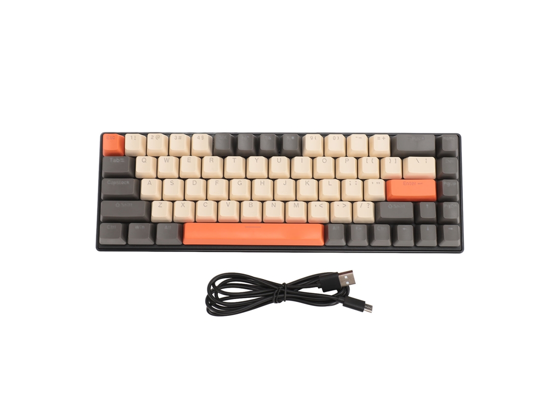 Teclado Mecânico Gamer 68 Teclas Switch Azul Iluminação Rgb Compatível com Windows os X Linux