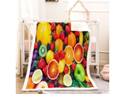Manta Estampa de Frutas Frescas em Microfibra 150x200cm